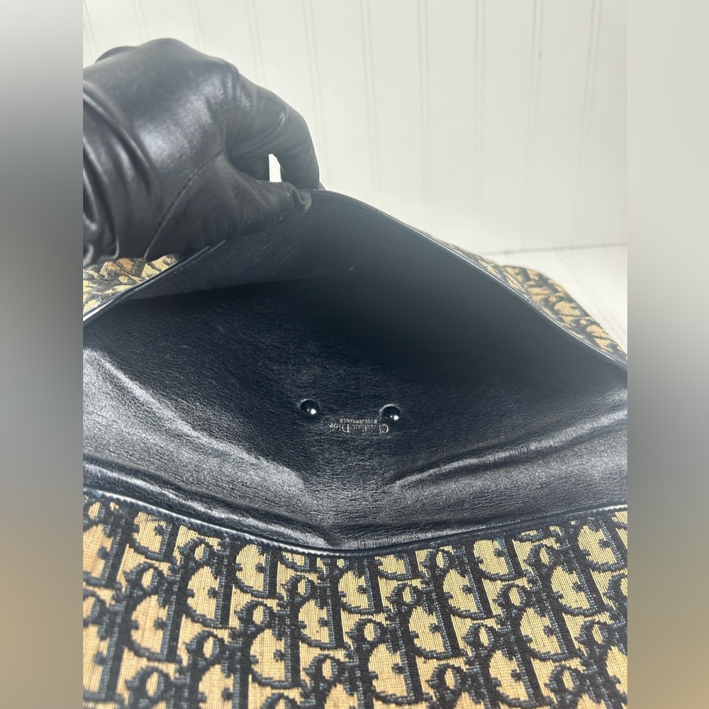 Christian Dior Black and Tan Monogram PVC Trotter Clutch - Picture 8 of 8
